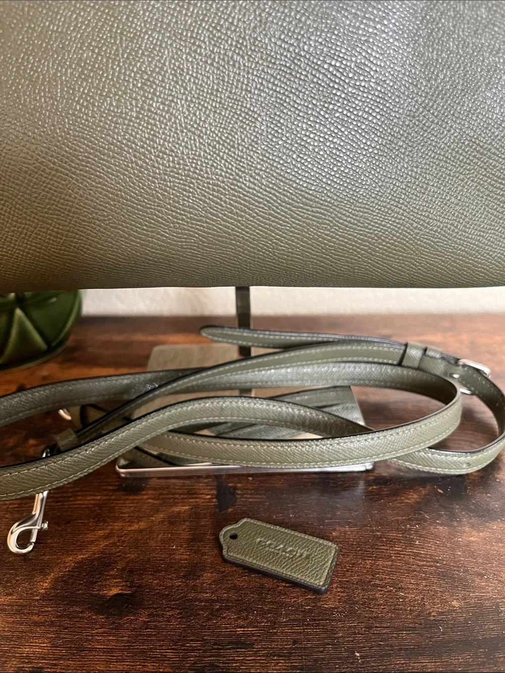 Coach 91146 Mini Lillie Carryall Bag Crossgrain Leather Crossbody Olive